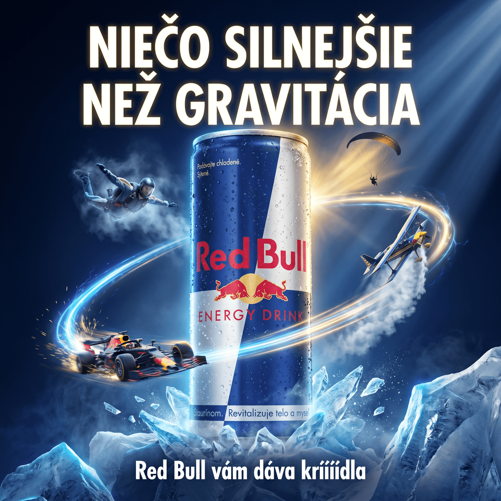 AI reklama · Red Bull, gravitácia